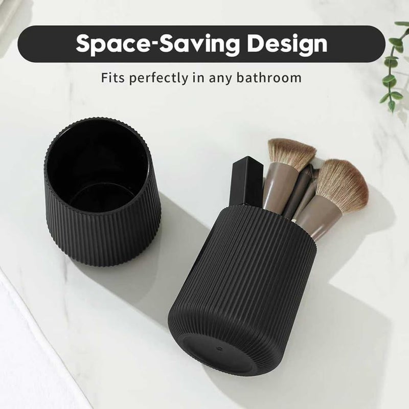YAUKPH Black Striped Toothbrush Holder for Electric Toothbrushes Bathroom Organizer for Toothpaste Kids & Adults - Image 4